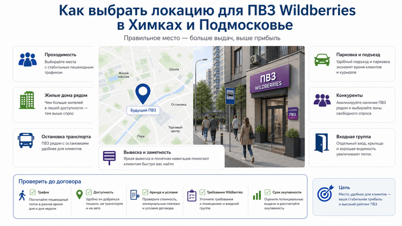 Как выбрать локацию для ПВЗ Wildberries в Химках и Подмосковье